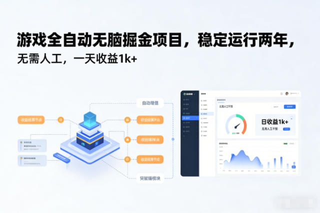 游戏全自动无脑掘金项目，稳定运行两年，无需人工，一天收益1k+【揭秘】