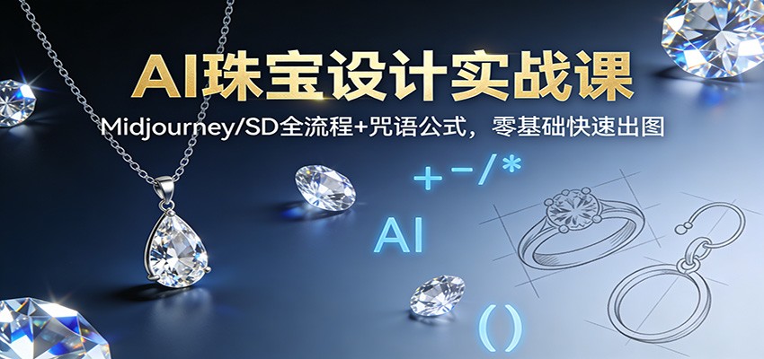 AI珠宝设计实战课：Midjourney/SD全流程+咒语公式，零基础快速出图-喜学网