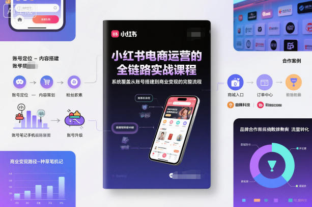 小红书电商运营的全链路实战课程，系统覆盖从账号搭建到商业变现的完整流程-喜学网