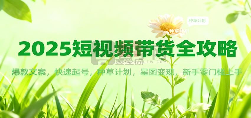 2025短视频带货全攻略:爆款文案,快速起号,种草计划,星图变现,新手零门槛上手-喜学网