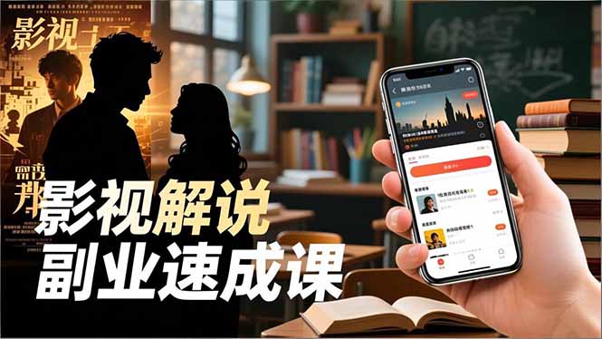 Tk影视解说副业速成课，软件安装、全流程实操、爆款预设，新手两周变现-喜学网