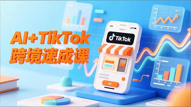 AI+TikTok跨境速成课,智能翻译、店铺定位、流程拆解,7天高效上线运营-喜学网