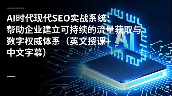 AI时代现代SEO实战系统：帮助企业建立可持续的流量获取与数字权威体系(英文授课+中文字幕-喜学网